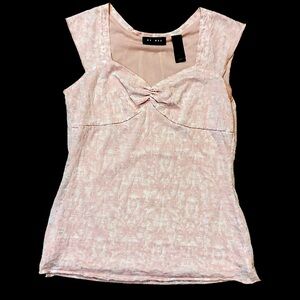 Vintage blush Pink Women's Top sweetheart neckline velvet powder pink